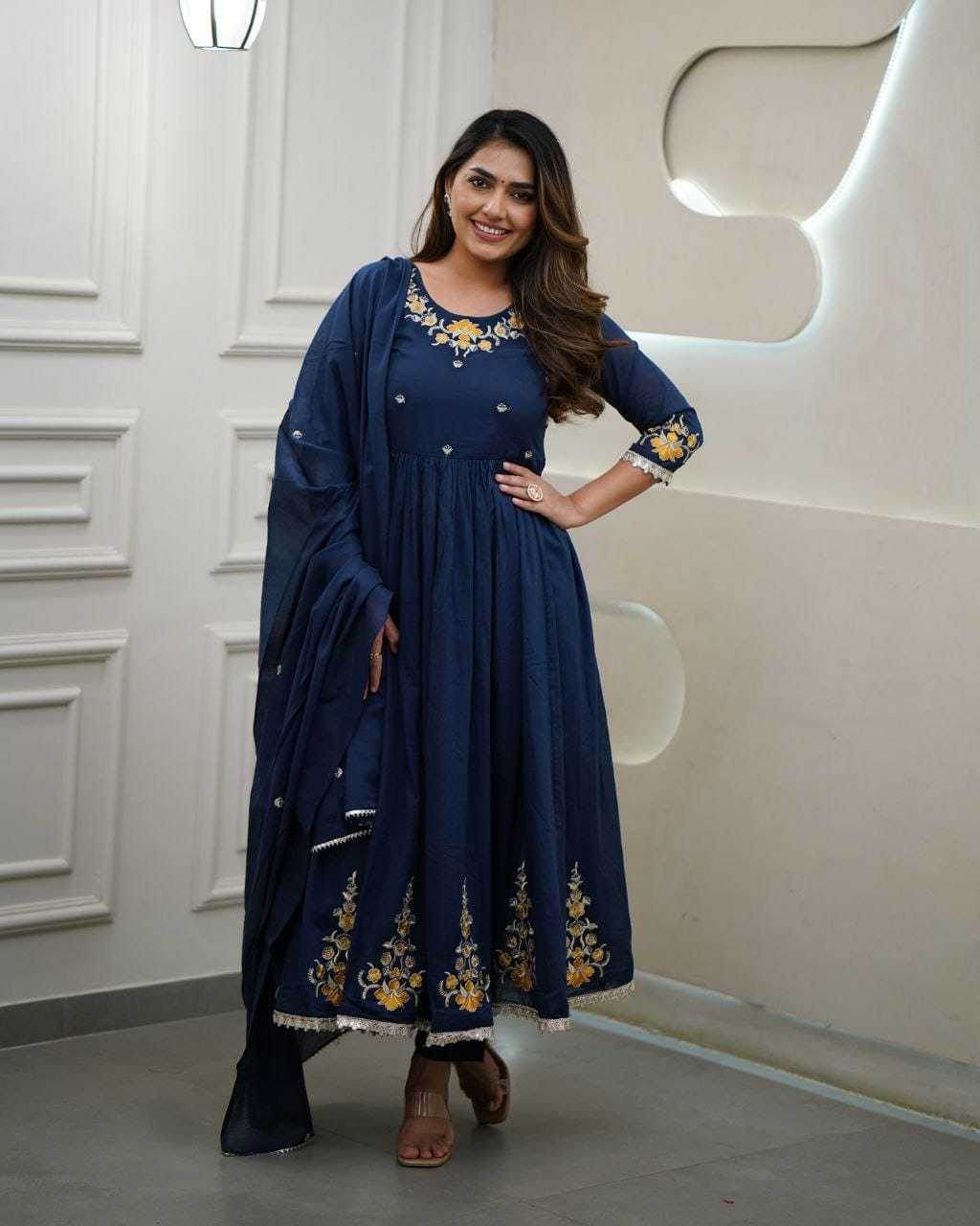 Embroidered Kurti With Bottom and Dupatta - MYLUXURY LANE ENTERPRISE
